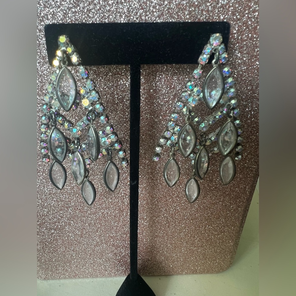 Swarovski Silver and White Chandelier Earrings